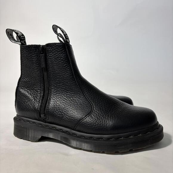 dr martens black leather chunky chelsea boots with zippers - Picture 5 of 8